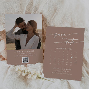 Reserve A Data Calendário de Fotografia do Código QR do Taupe Neu
