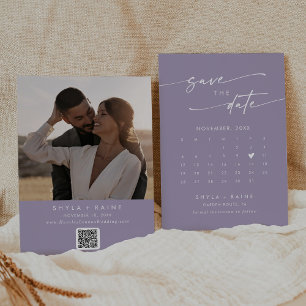 Reserve A Data Calendário de Fotografia do Código QR Purple Lavan