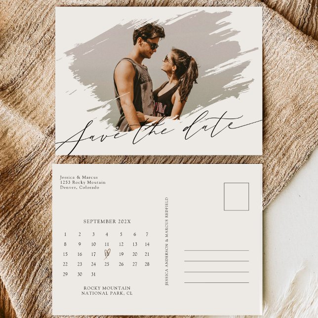 Reserve A Data Calendário de Fotos de Casamento com Letra de Cali (Criador carregado)