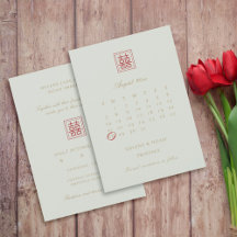 Calendário Dupla Felicidade do Sábio Chinês Modern