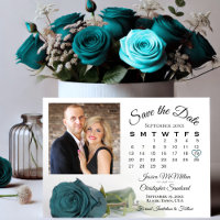 Calendário e Foto do Casamento Elegante do Rosa Te