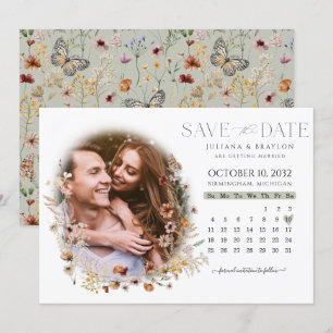 Reserve A Data Calendário Floral e Foto de Flores de Água Selvage