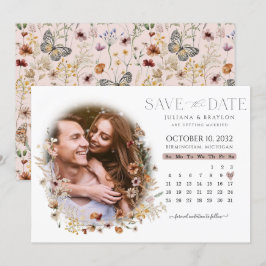 Reserve A Data Calendário Floral e Foto de Flores de Água Selvage