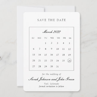Reserve A Data Calendário Minimalista de Salve a Data
