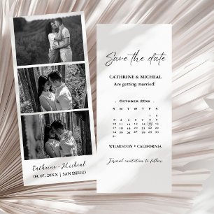 Reserve A Data Calendário Moldura de tira de foto de casamento Sa