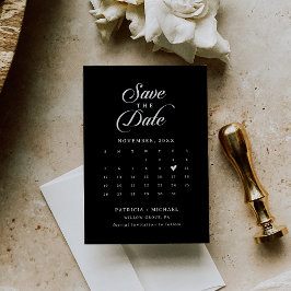 Reserve A Data Calendário QR Code Preto e Branco Clássico