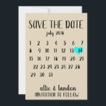 Reserve A Data Calendário Salvar a Data<br><div class="desc">Este simples casamento salva a data modelo apresenta uma design moderna e limpa. Personalize-o com as suas informações e torne-o exclusivamente seu! Eu ofereço esta design como um cartão-postal. Para mover o coração,  clique em personalizar > rolar para baixo > clicar em "personalizar mais".</div>