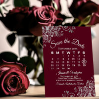 Calendário Simples de Casamento Elegante Silver & 