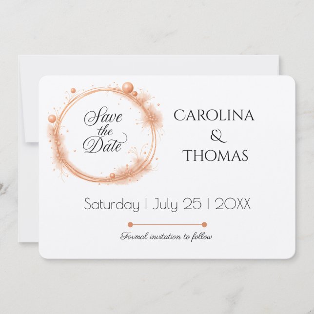 Reserve A Data Caligrafia de Casamento com Faíscas Elegante (Frente)