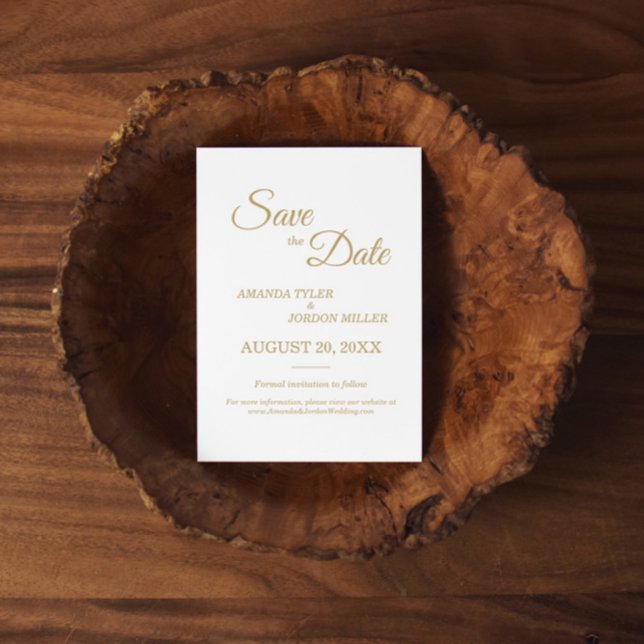 Reserve A Data Caligrafia Dourada Simples Salva A Data (Criador carregado)