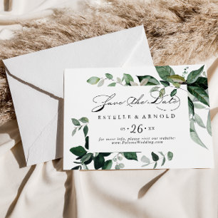 Reserve A Data Caligrafia Geométrica Casamento Horizontal Verde