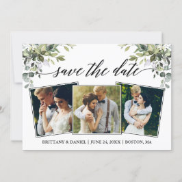 Reserve A Data Caligrafia Moderna Aquarela Verde 3 Foto