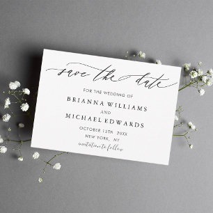 Reserve A Data Caligrafia Moderna Simples para Casamento Save the