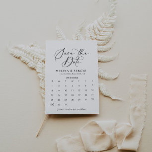Reserve A Data Caligrafia Preto Guardar o Calendário de Data
