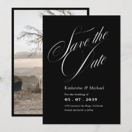 Reserve A Data Caligrafia Romântica: Adicionar Foto Salvar Casame