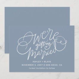 Reserve A Data Caligrafia Simples Manuscrita Azul Dusty Elegante