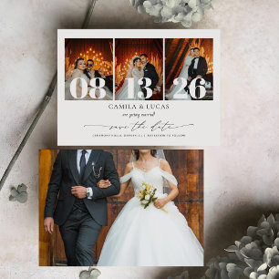 Reserve A Data Caligrafia Texto e Foto Elegantes   Casamento