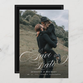 Reserve A Data Calligraphy Foto Personalizada Casamento Salve A D