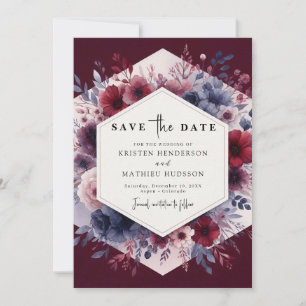 Reserve A Data Calliografia Burgundy Wedding