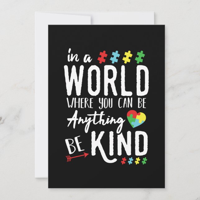 Reserve A Data Camisas de Consciência Autismo - Seja gentil com c (Frente)