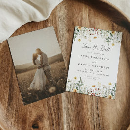 Reserve A Data Campo de Foto de Flores Silvestres de Verão