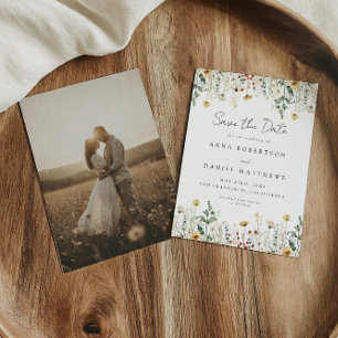 Reserve A Data Campo de Foto de Flores Silvestres de Verão