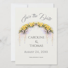 Reserve A Data Canary Yellow Romantic Freesia  Floral Wedding