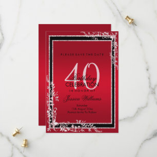 Reserve A Data Cantos Decorativos Ruby & Black Aniversário