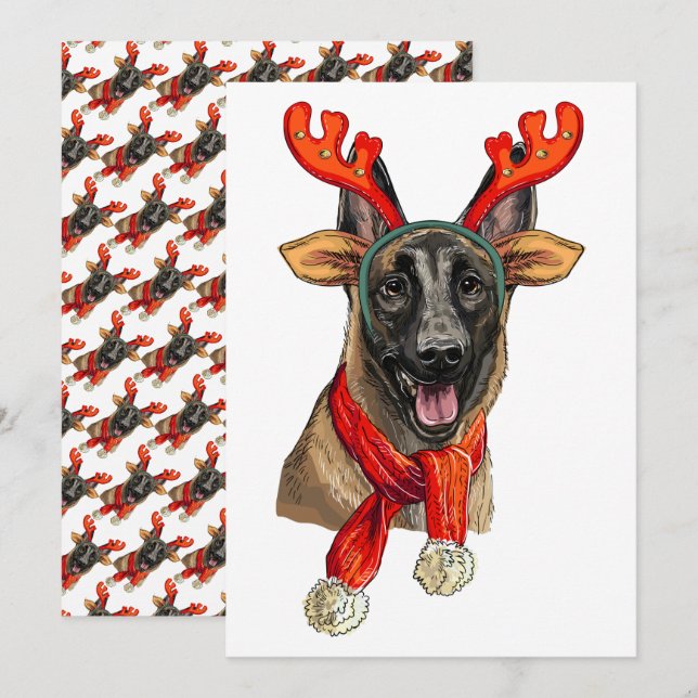 Reserve A Data Cão Malinois Natal (Frente/Verso)