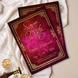 Reserve A Data Capa do Livro Vintage Fairytale Royal Magenta