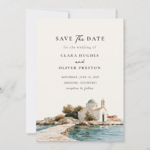 Reserve A Data Capela Blue Dome Casamento na Praia da Ilha Grega