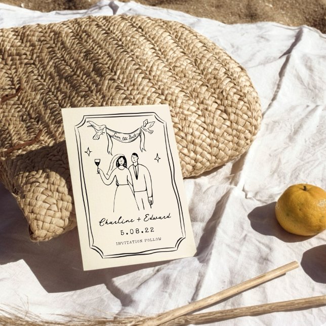 Reserve A Data Capricho Desenhado à Mão Rabiscado (Criador carregado)