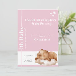 Reserve A Data Capybara Baby Shower Invitation • Oh Baby Pink