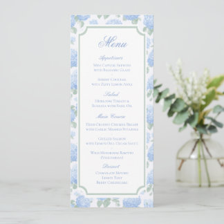 Reserve A Data Cardápio de Casamento Floral Aquarela Hortênsias A