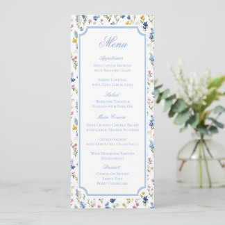 Reserve A Data Cardápio de Casamento Floral com Aquarela Clássica