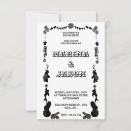 Reserve A Data Carnaval preto e branco