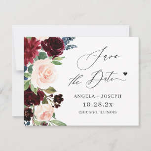 Reserve A Data (Cartão-postal digital) Casamento Floral com Blush