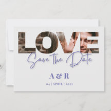 Cartas de Amor Chic Recorte de Foto Save The Date