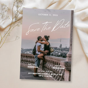 Reserve A Data Cartaz de filme minimalista de casamento de mochil