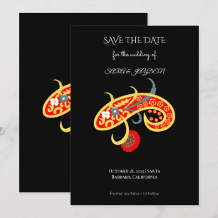 Reserve A Data Cartaz de padrão Paisley – Arte de Mandala Floral