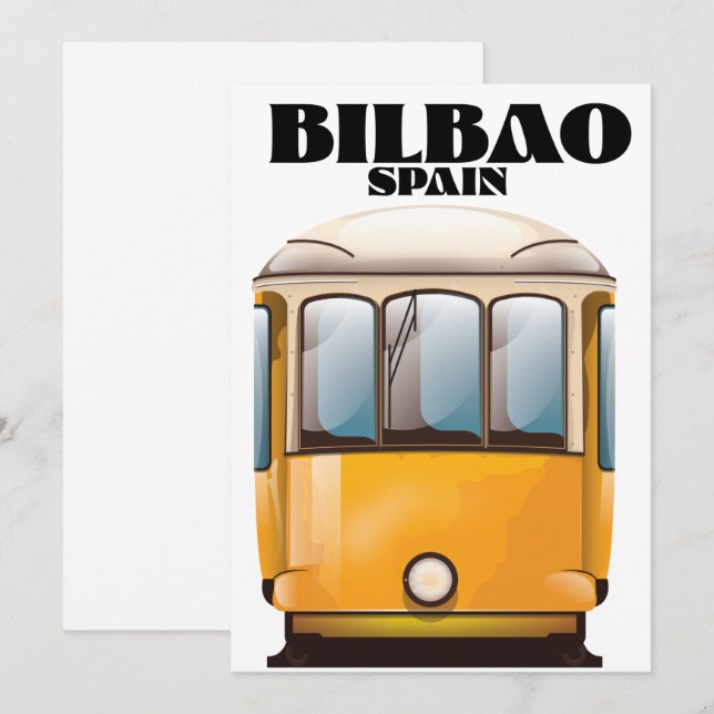 Reserve A Data Cartaz de viagem de bonde Bilbao Espanha (Frente/Verso)