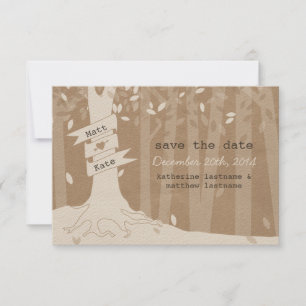 Reserve A Data Cartolina Olhar Woodland Casamento Salve A Data