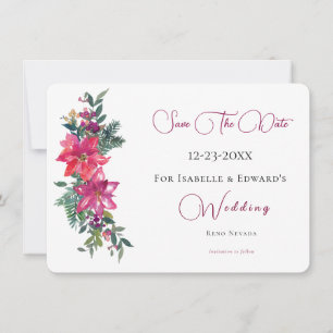 Reserve A Data Casados Felizmente Rosa Floral Natal Casamento