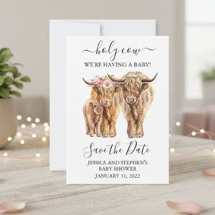 Reserve A Data Casais de Vaca Highland Chá Salvar a Data