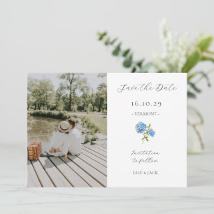 Reserve A Data Casal Branco Chic Foto Floral Hydrangea