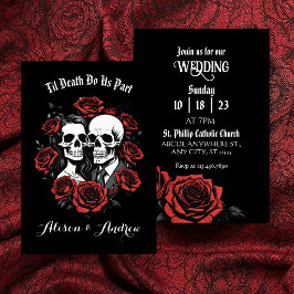 Reserve A Data Casal de crânios gótico com rosas casamento 