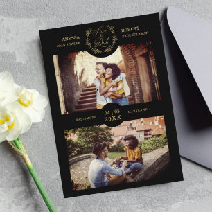 Reserve A Data Casal de Fotografias de Trendy Black Personalized 