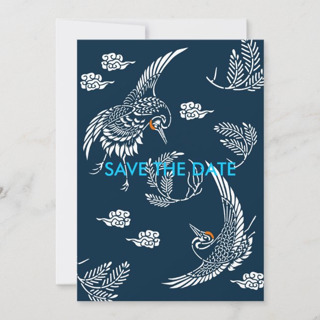 Reserve A Data Casal de guindaste japonês (Frente)