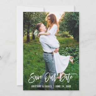 Reserve A Data Casal De Script De Pincel Foto Salvar Nosso Cartã