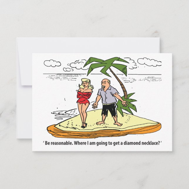 Reserve A Data Casal em uma Ilha do Deserto, Engraçado (Frente)